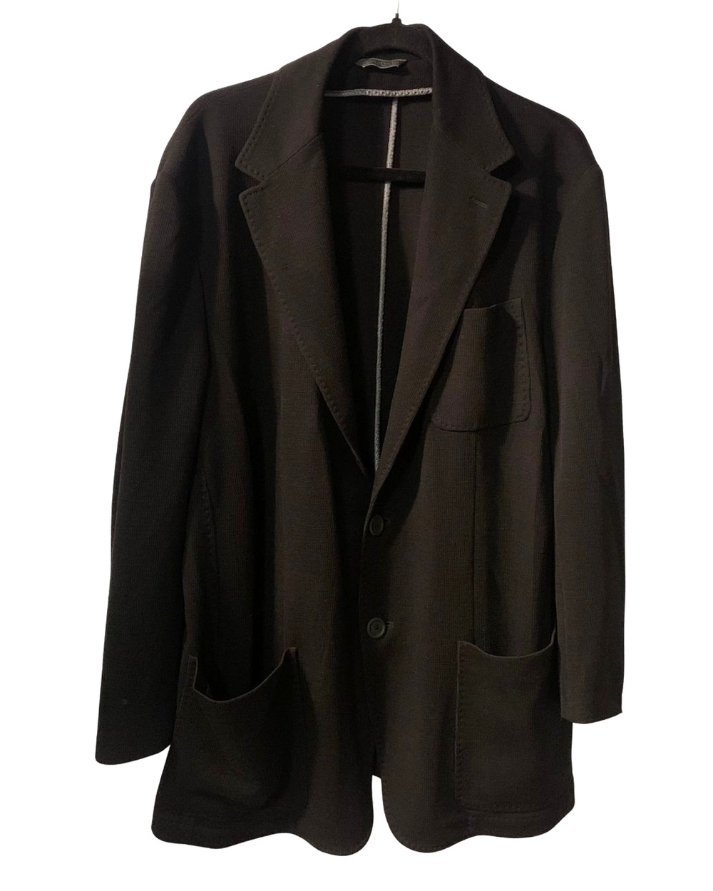 Canali Black Edition Mens Knit Travel Blazer Size 48 US Wool Blend Made in Italy